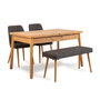 Hanah Home Conjunto Mesa y Sillas Extensibles Pino Atlántico-Antracita, Mesa 120-153x75 cm
